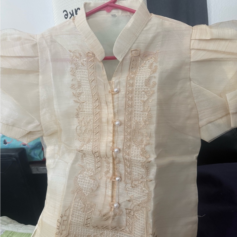 Elegant Cream Embroidered Blouse asian size